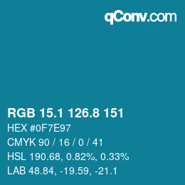 Farbcode: RGB 15.1 126.8 151 | qconv.com