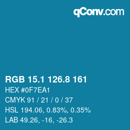 Color code: RGB 15.1 126.8 161 | qconv.com