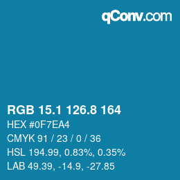 Color code: RGB 15.1 126.8 164 | qconv.com