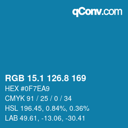 Color code: RGB 15.1 126.8 169 | qconv.com