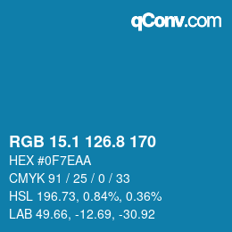 Color code: RGB 15.1 126.8 170 | qconv.com