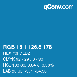 Color code: RGB 15.1 126.8 178 | qconv.com