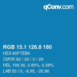 Color code: RGB 15.1 126.8 180 | qconv.com