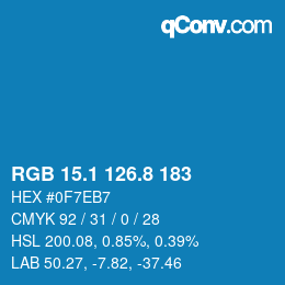 Color code: RGB 15.1 126.8 183 | qconv.com