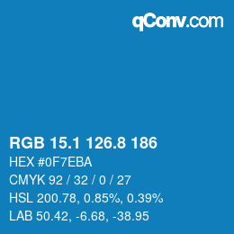 カラーコード: RGB 15.1 126.8 186 | qconv.com