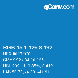 Color code: RGB 15.1 126.8 192 | qconv.com