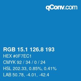 Color code: RGB 15.1 126.8 193 | qconv.com