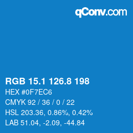 Color code: RGB 15.1 126.8 198 | qconv.com