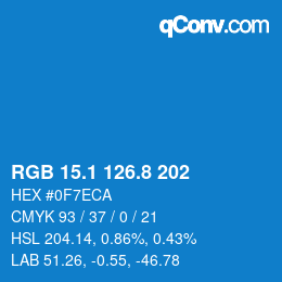Color code: RGB 15.1 126.8 202 | qconv.com