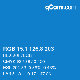 Color code: RGB 15.1 126.8 203 | qconv.com