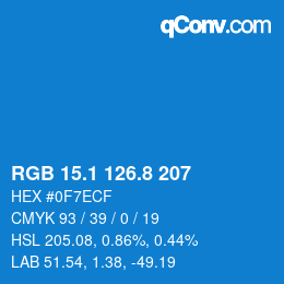 Color code: RGB 15.1 126.8 207 | qconv.com
