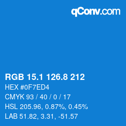 Color code: RGB 15.1 126.8 212 | qconv.com
