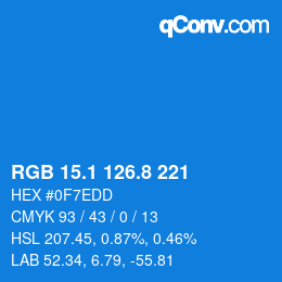 Color code: RGB 15.1 126.8 221 | qconv.com