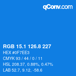 Color code: RGB 15.1 126.8 227 | qconv.com