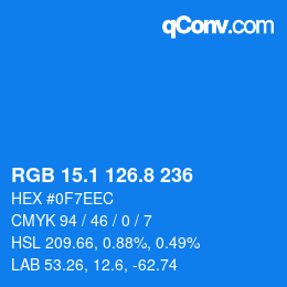 Color code: RGB 15.1 126.8 236 | qconv.com