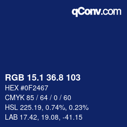 Color code: RGB 15.1 36.8 103 | qconv.com