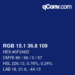 Color code: RGB 15.1 36.8 109 | qconv.com