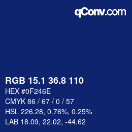 Color code: RGB 15.1 36.8 110 | qconv.com