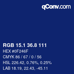 Color code: RGB 15.1 36.8 111 | qconv.com