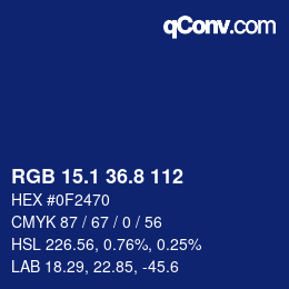 Color code: RGB 15.1 36.8 112 | qconv.com