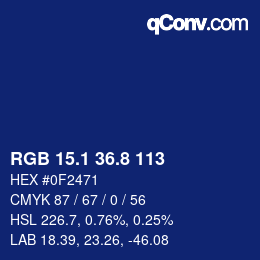 カラーコード: RGB 15.1 36.8 113 | qconv.com