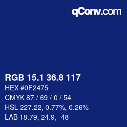 Color code: RGB 15.1 36.8 117 | qconv.com