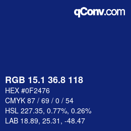 Color code: RGB 15.1 36.8 118 | qconv.com