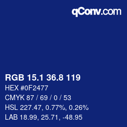 Color code: RGB 15.1 36.8 119 | qconv.com
