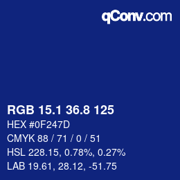カラーコード: RGB 15.1 36.8 125 | qconv.com