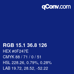 カラーコード: RGB 15.1 36.8 126 | qconv.com