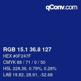 カラーコード: RGB 15.1 36.8 127 | qconv.com