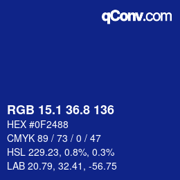 カラーコード: RGB 15.1 36.8 136 | qconv.com