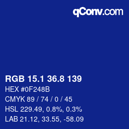 カラーコード: RGB 15.1 36.8 139 | qconv.com