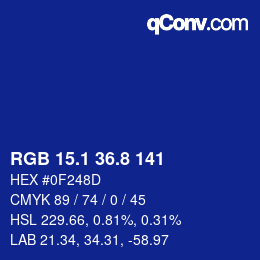 カラーコード: RGB 15.1 36.8 141 | qconv.com