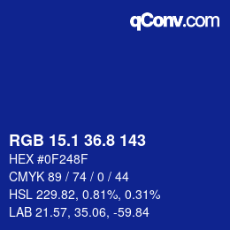 カラーコード: RGB 15.1 36.8 143 | qconv.com
