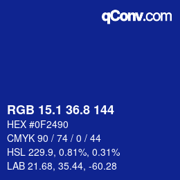 カラーコード: RGB 15.1 36.8 144 | qconv.com