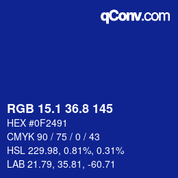 カラーコード: RGB 15.1 36.8 145 | qconv.com