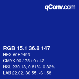 カラーコード: RGB 15.1 36.8 147 | qconv.com