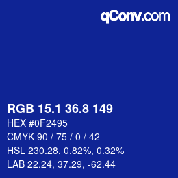 カラーコード: RGB 15.1 36.8 149 | qconv.com