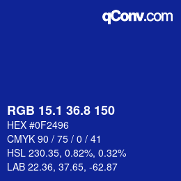 カラーコード: RGB 15.1 36.8 150 | qconv.com