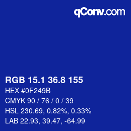 カラーコード: RGB 15.1 36.8 155 | qconv.com