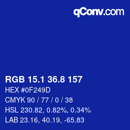 カラーコード: RGB 15.1 36.8 157 | qconv.com