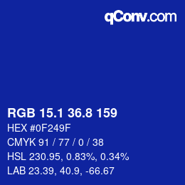 カラーコード: RGB 15.1 36.8 159 | qconv.com