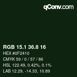 Color code: RGB 15.1 36.8 16 | qconv.com