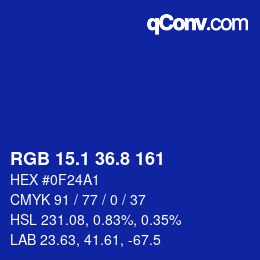 カラーコード: RGB 15.1 36.8 161 | qconv.com