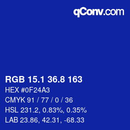 カラーコード: RGB 15.1 36.8 163 | qconv.com