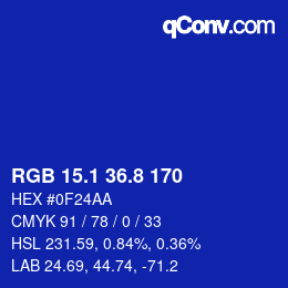 カラーコード: RGB 15.1 36.8 170 | qconv.com