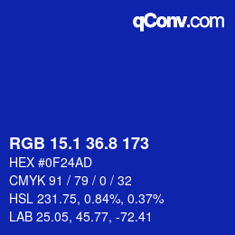 カラーコード: RGB 15.1 36.8 173 | qconv.com
