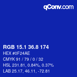 カラーコード: RGB 15.1 36.8 174 | qconv.com