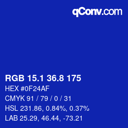 カラーコード: RGB 15.1 36.8 175 | qconv.com